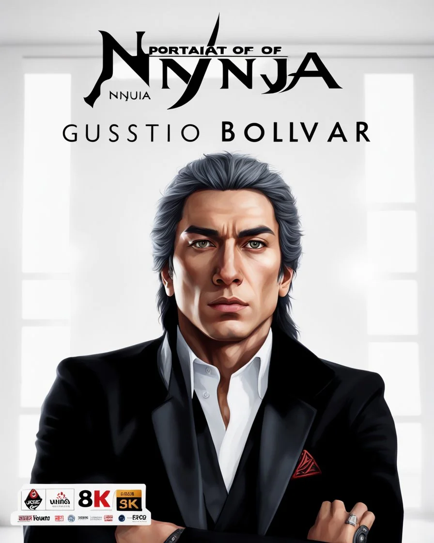 Retrato de Gustavo Bolivar como un Ninja, calidad ultra, hiperdetallado, increíble obra de arte, 8k