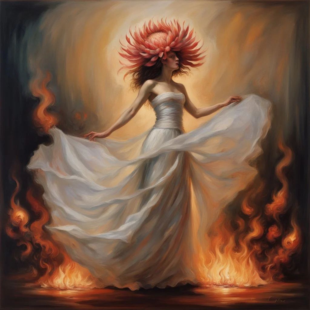 Flaming protea dance.. Modifiers: fantasy ethereal fantastic view crisp quality Dante Gabriel Rossetti Gustav Klimt dreamy Francisco Goya Epic Steve Hanks translucent Stephen Gammell Esao Andrews enchanting Serge Marshennikov Camille rose Garcia August Malmstrom Giovanni di Paolo