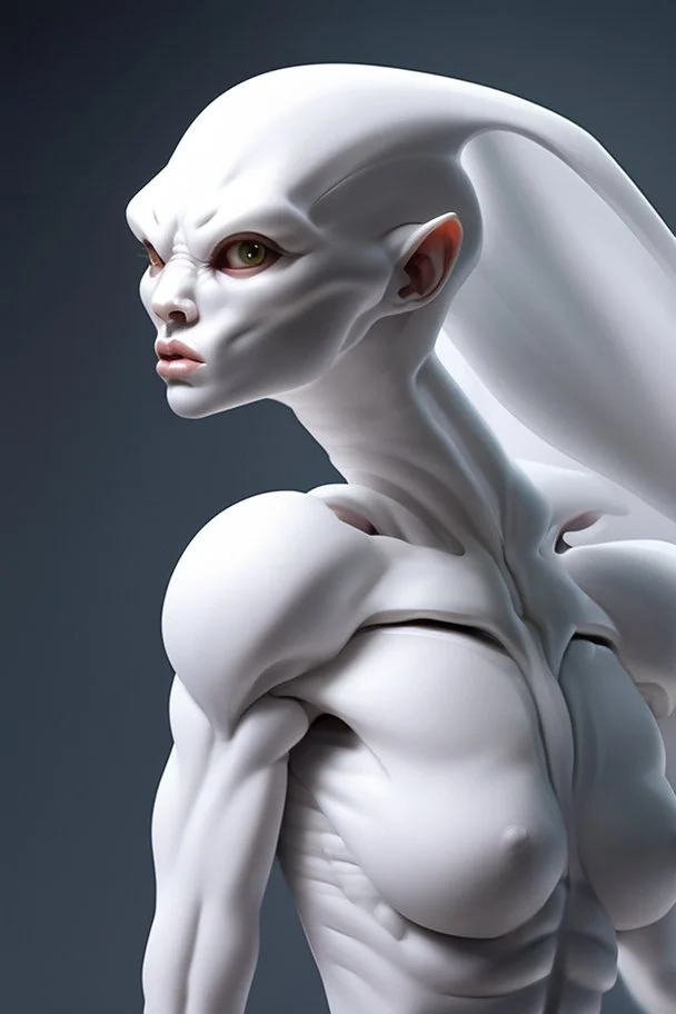 White humanoid creature, sharp, extremely high detail, 4k uhd