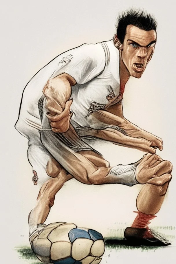 Gareth Bale foot plyer cartoon 2d