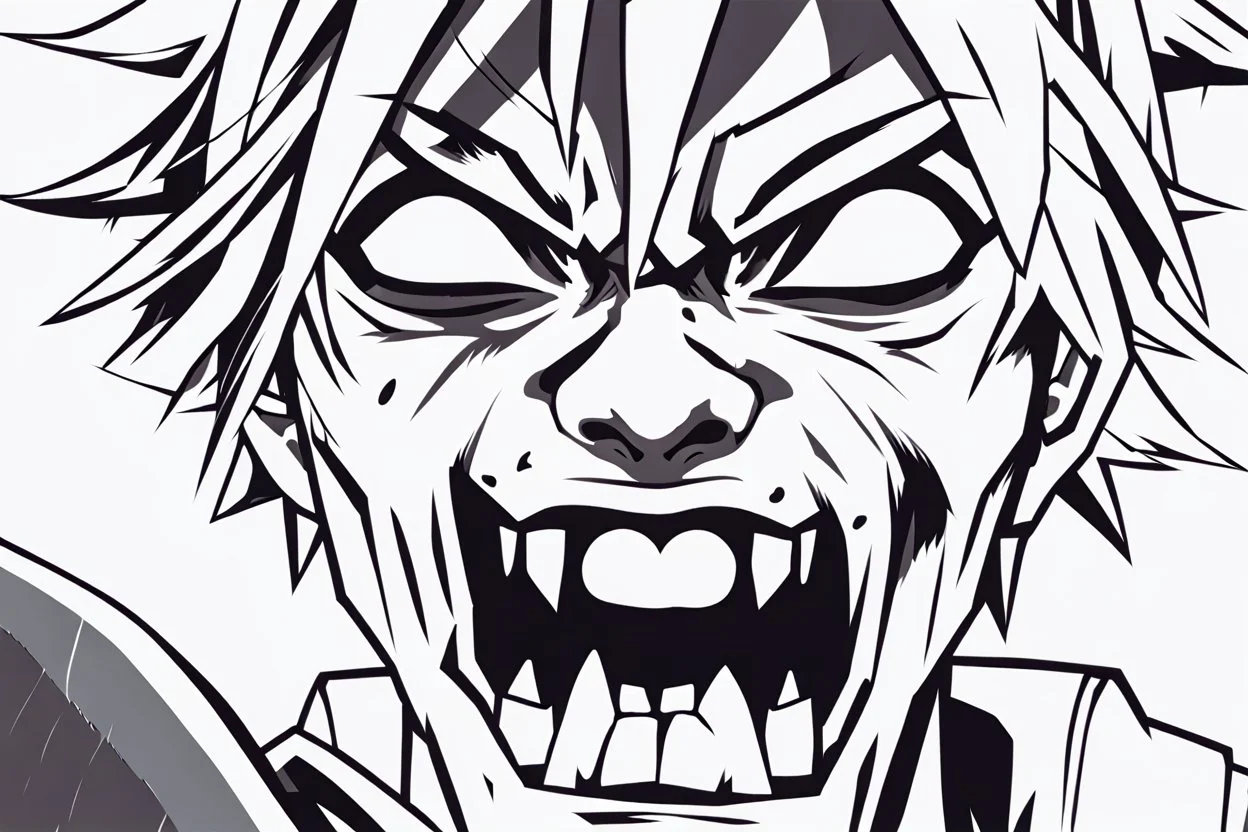 closeup on face of cure character with monster teeth