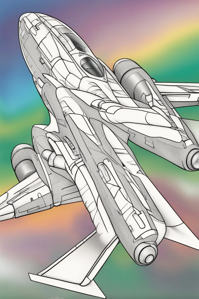 coloring page for kids, JET, thick outline, low details, no shading, no color