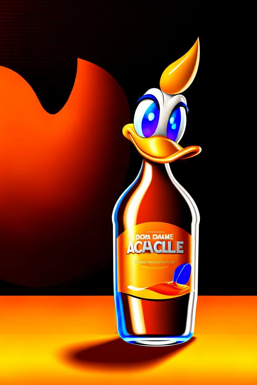 brand campaign for a new drink with orange and chili flavour with a american Donald Duck cartoon style