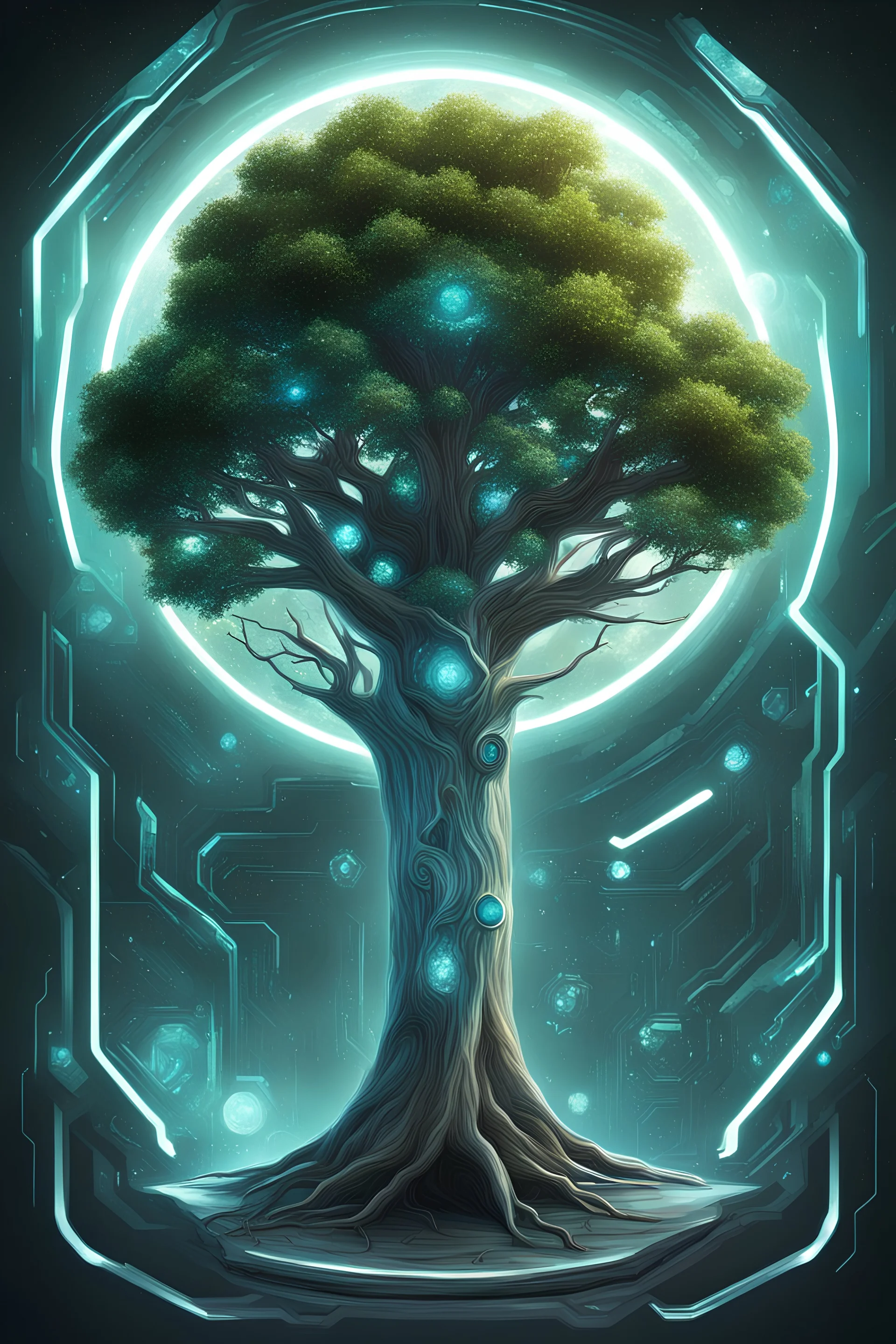 tree futuristic card