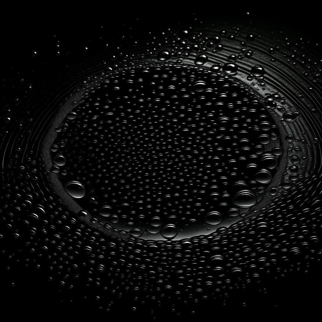 circle of waterdrops, dark romantic atmosphere