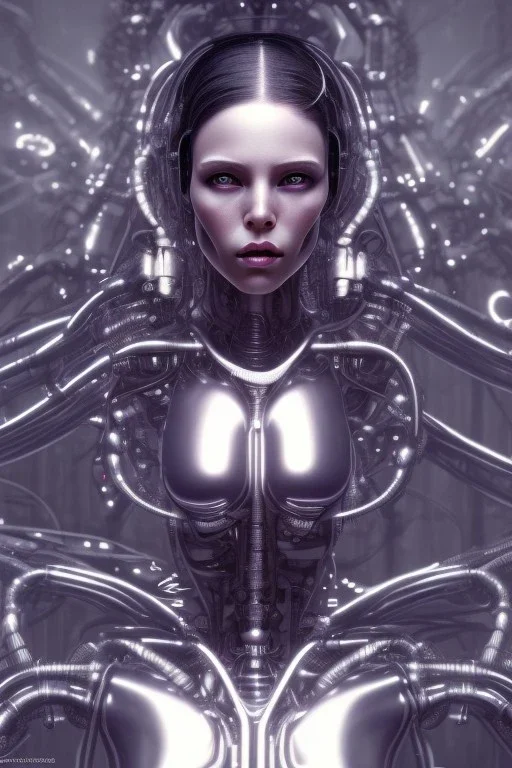 cyberpunk, chrome body, women, portrai, open mouth, perfect skin, tron, cyborg , perfekt, real, dream, hr giger