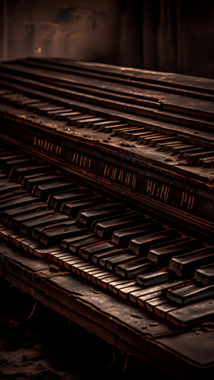an old piano keyboard