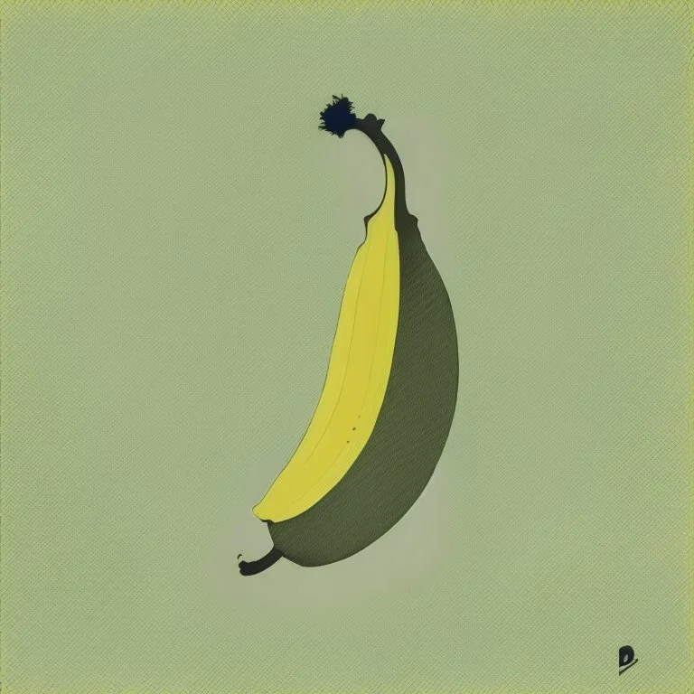 minimalistic banana in the style of hokusai