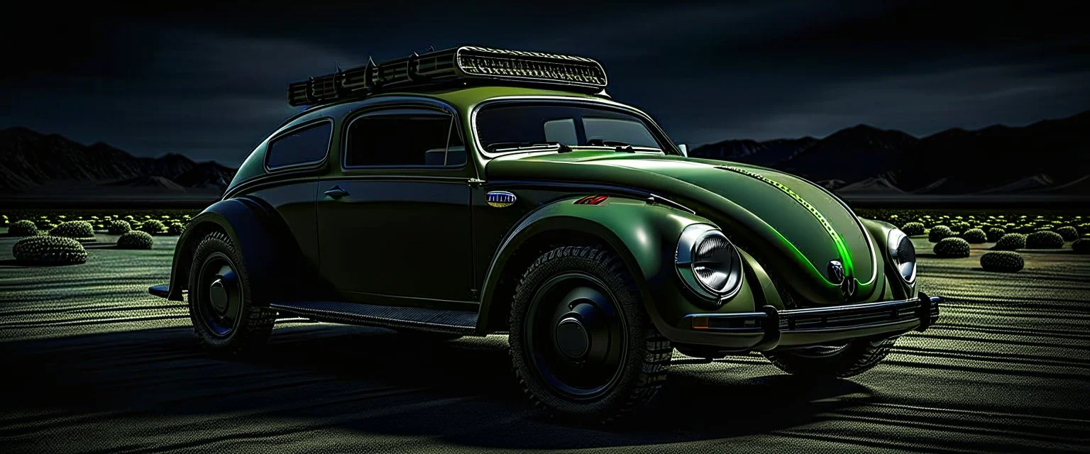 a military fighter jet station wagon hybrid designed by volkswagen beetle