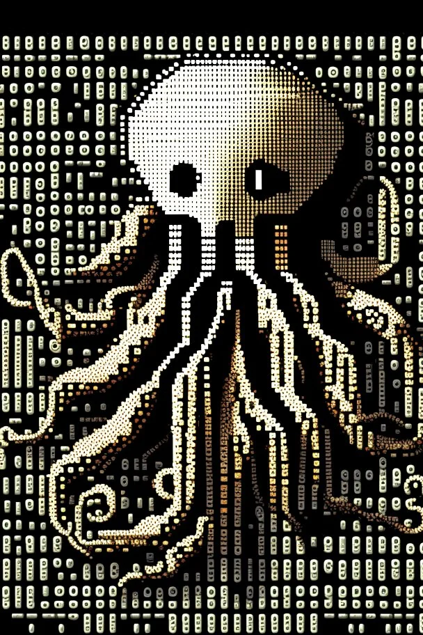 A Retro-Style ASCII Art Of An Octopus