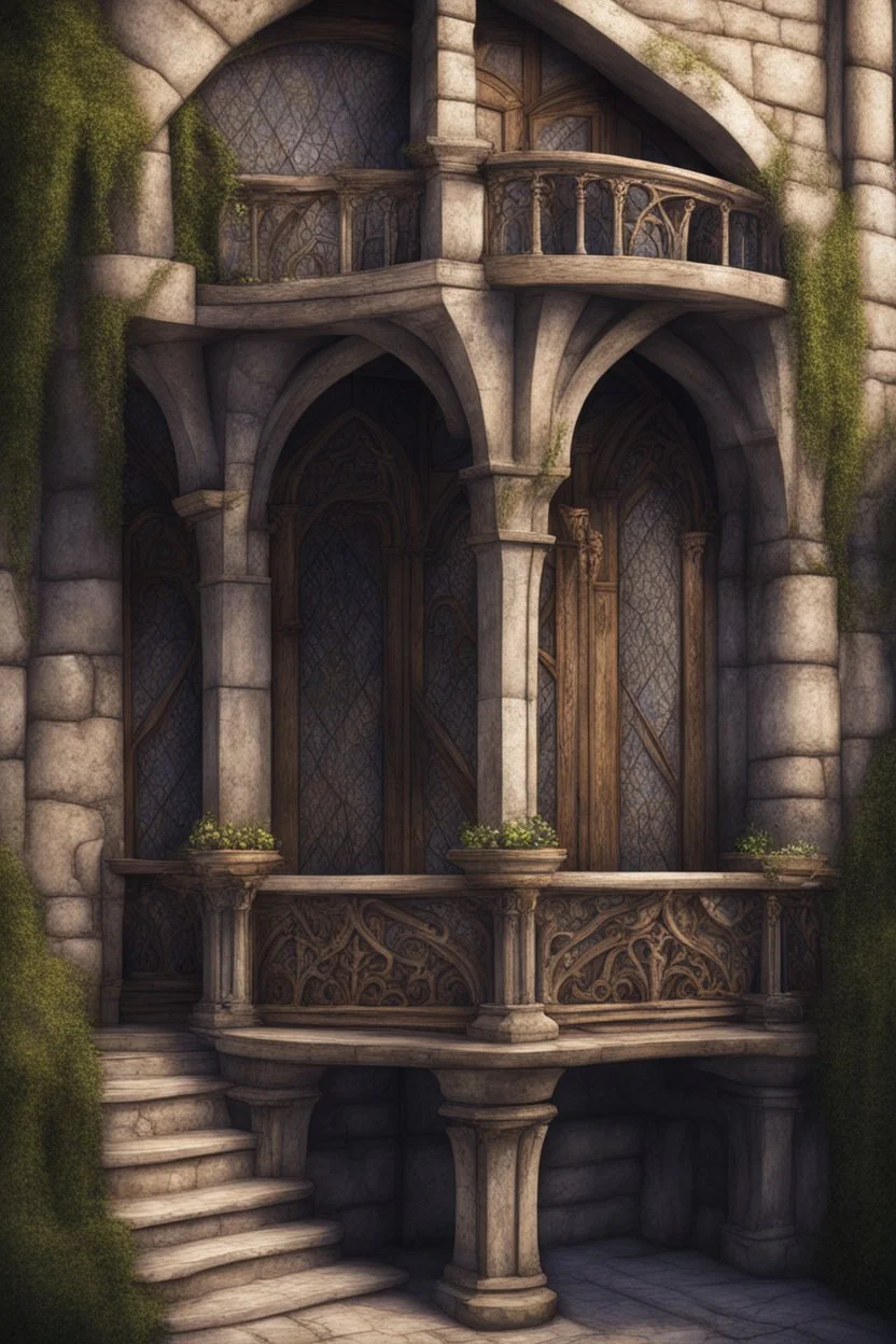 fantasy medieval balcony