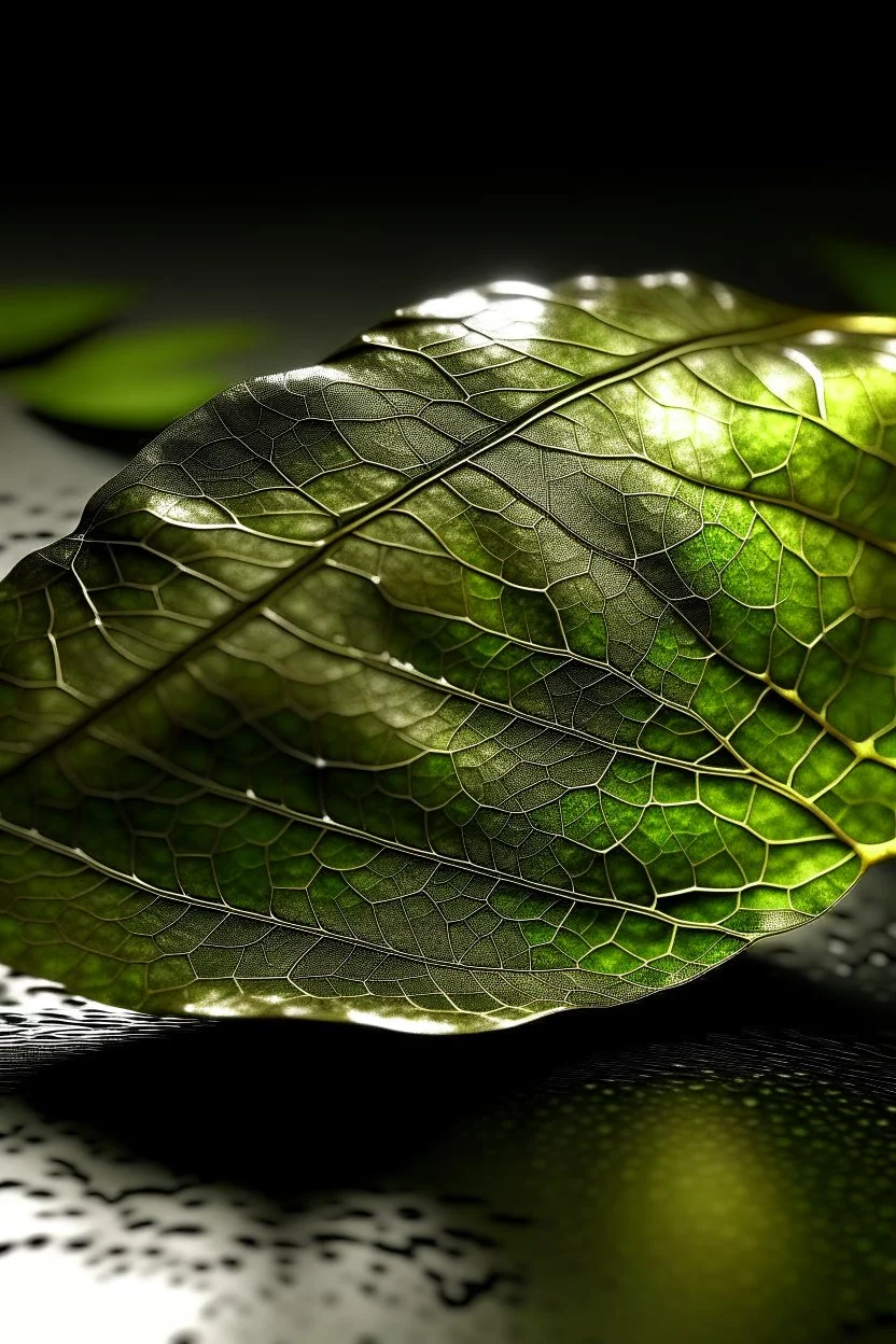 Organic leaf became metallic