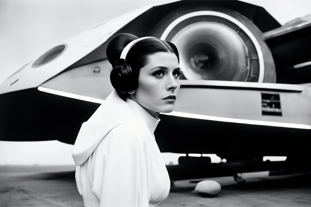 [photo by Helmut Newton] Princess Leia close to her spaceship