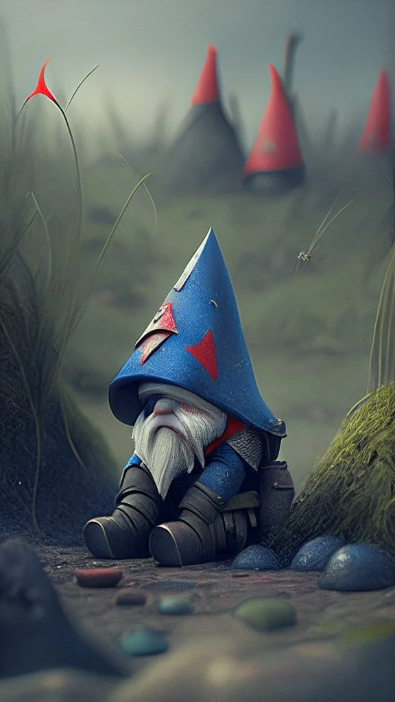 lonely gnome in the battlefield