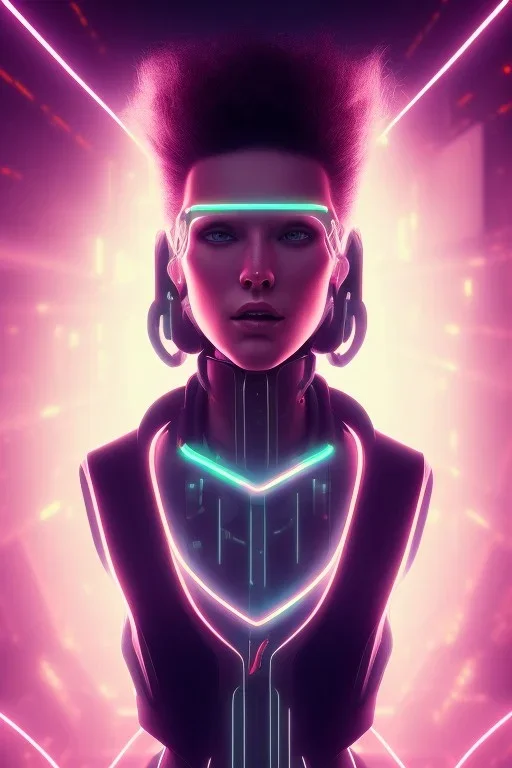 cyberpunk, head, women, portrai, tron