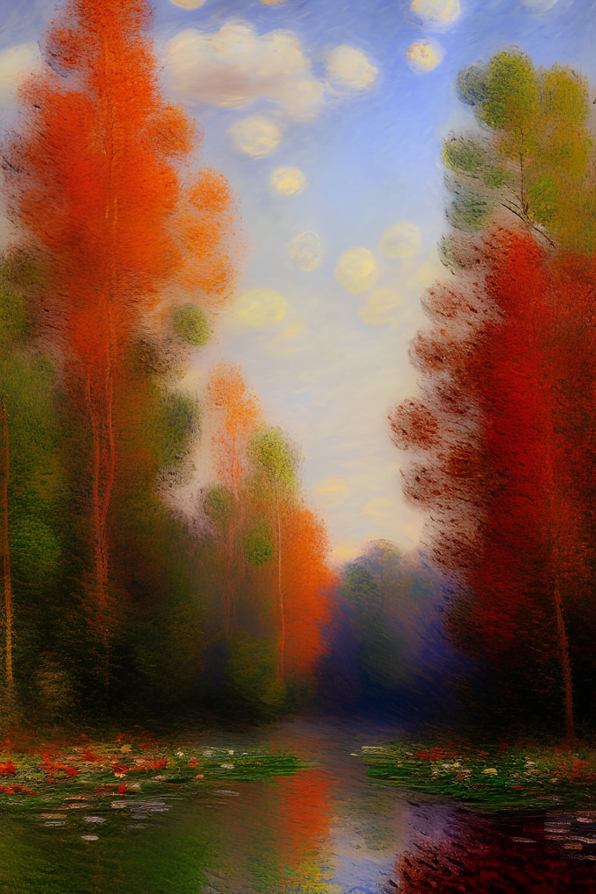 Fall New England landscape, Monet style