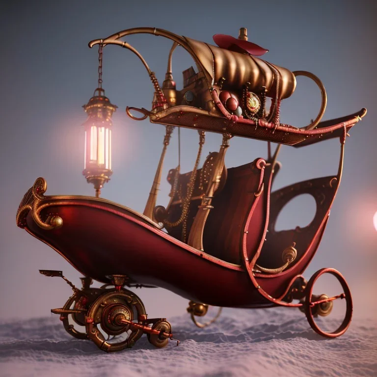 steampunk santa sleigh, 4k, highly detailed, cinematic, ultra photorealistic, ultra realistic, volumetric lighting, christmas