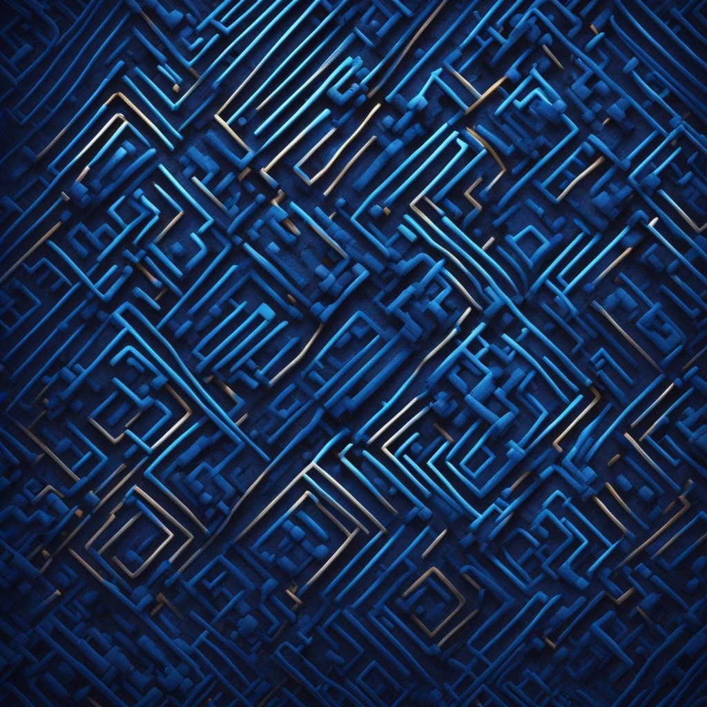 Hyper Realistic glowing-pattern-texture with dark-blue background