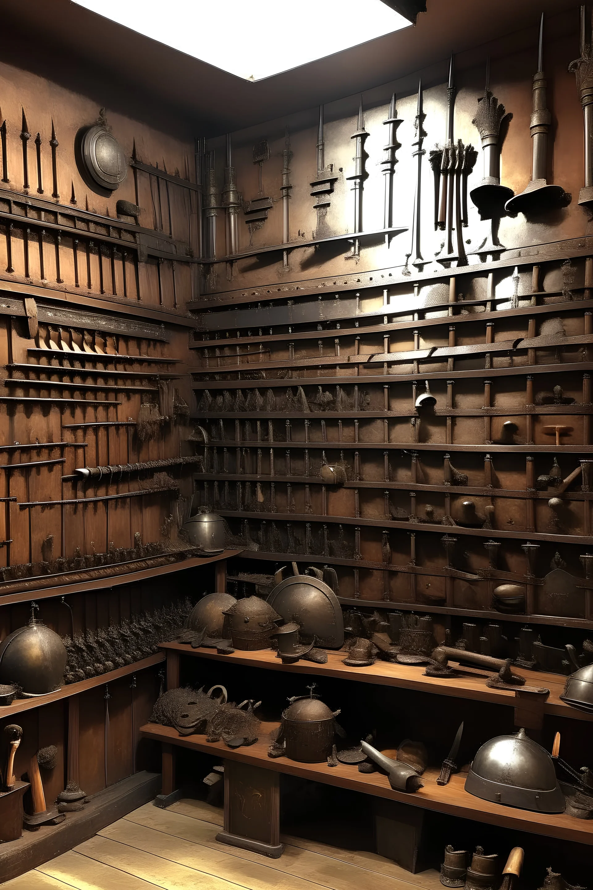 wall of old weaponry and armour