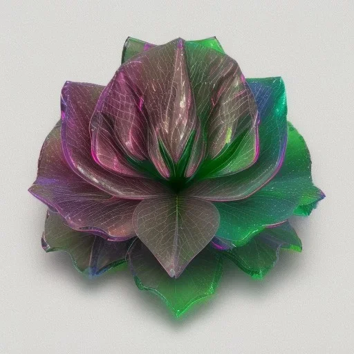 transparent multicolor crystal rose leaf