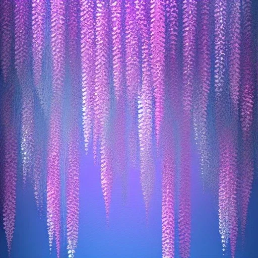 a magical crystal vertical light, pink and blue wisteria , pink vertical, blue lake,sharp, background vertical blue gradient vertical, elegant, highly detailed, artstation, concept art, smooth, sharp focus, illustration, 8k, splash art, wallpaper, key visual