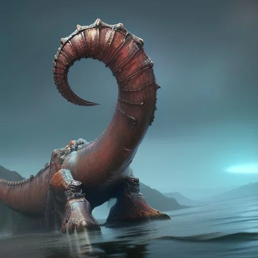 franz frazetta style,sea serpent