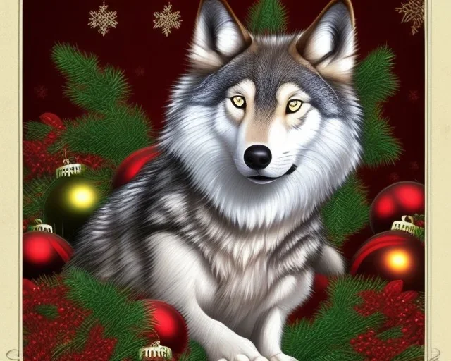 Christmas Wolf Cat