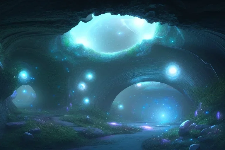 cave exploration glow galaxy twigs bridge