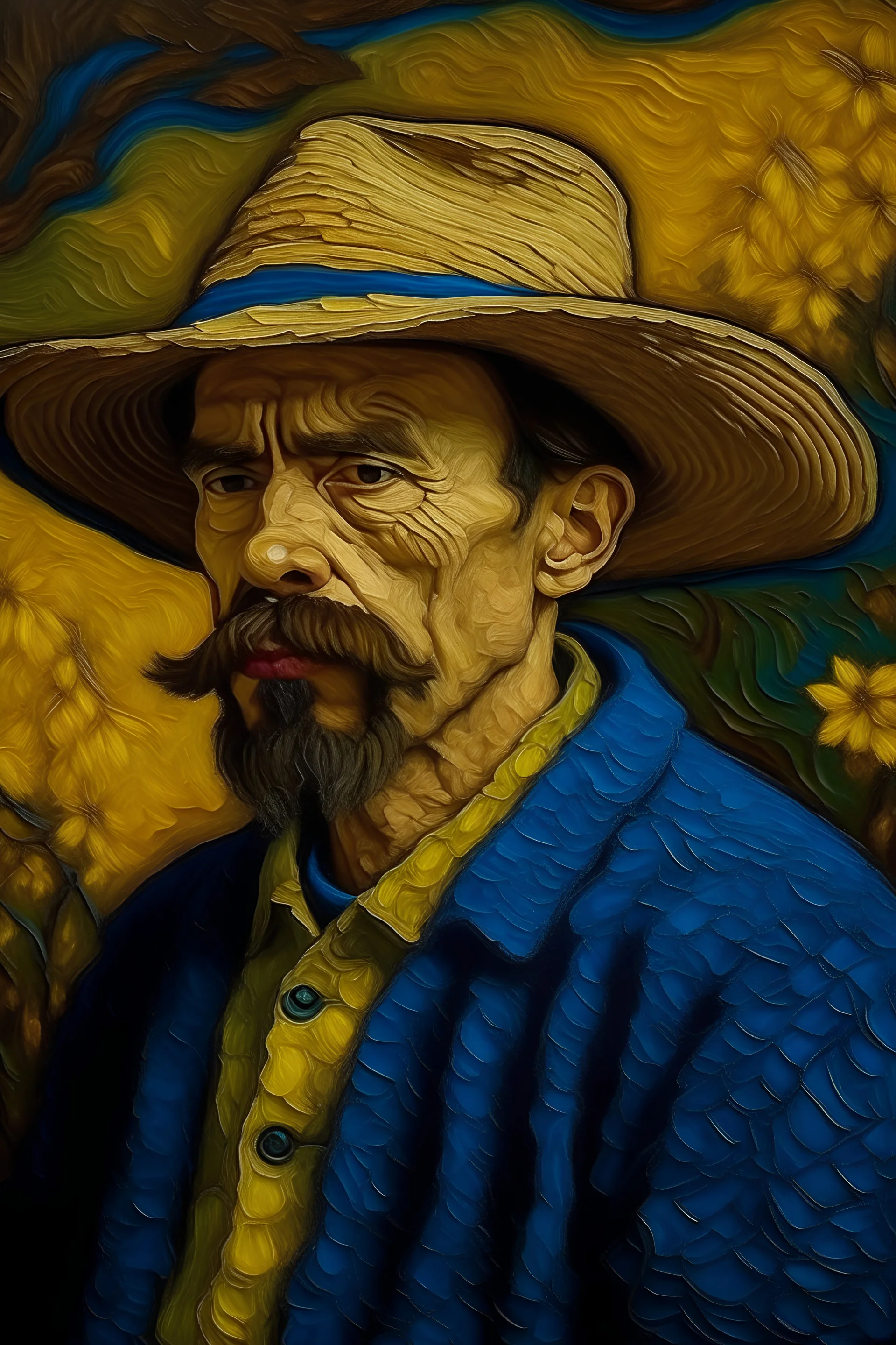 Gauchito gil al estilo de vangoh