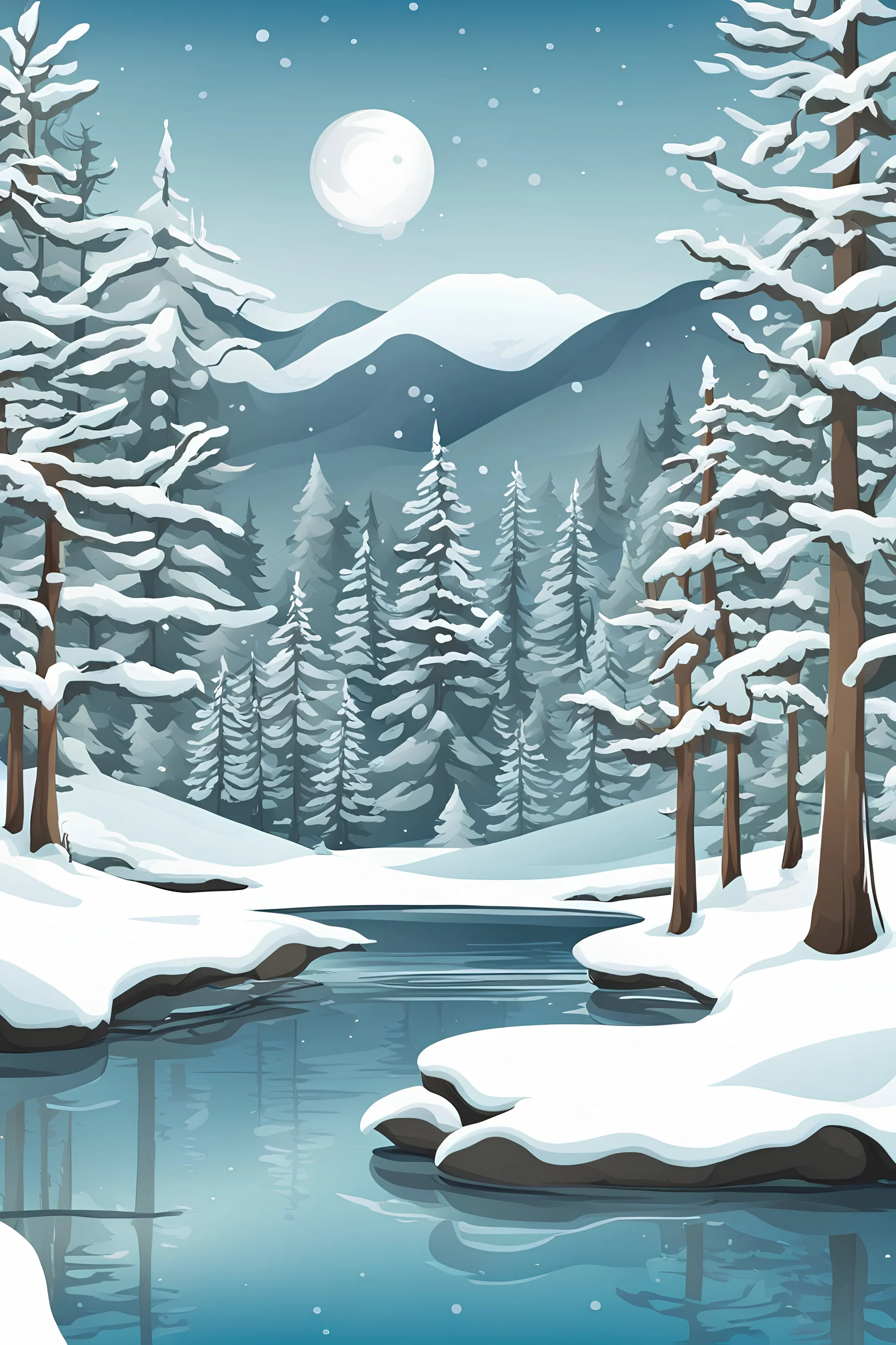 a snowy nature illustration