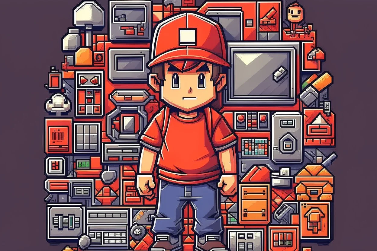 8 bit pixels gamer nintendo