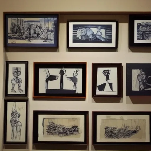 display of pictures by picasso