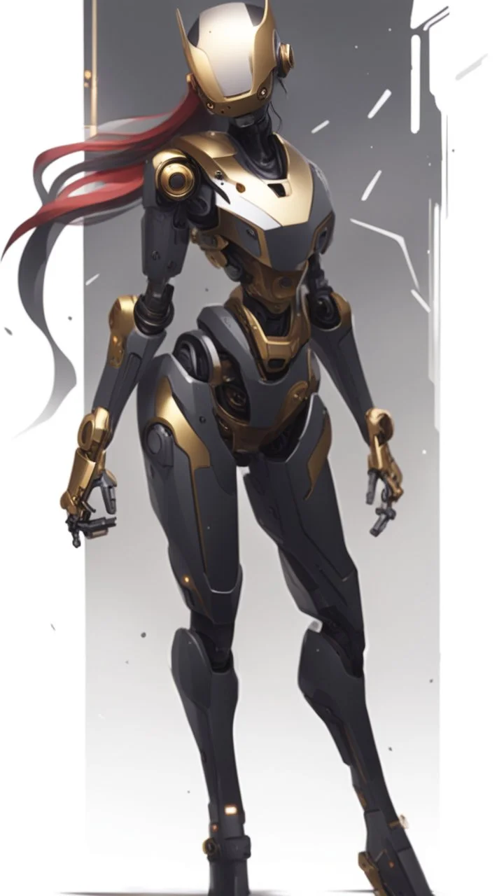 a beautiful robot gold. gun arm