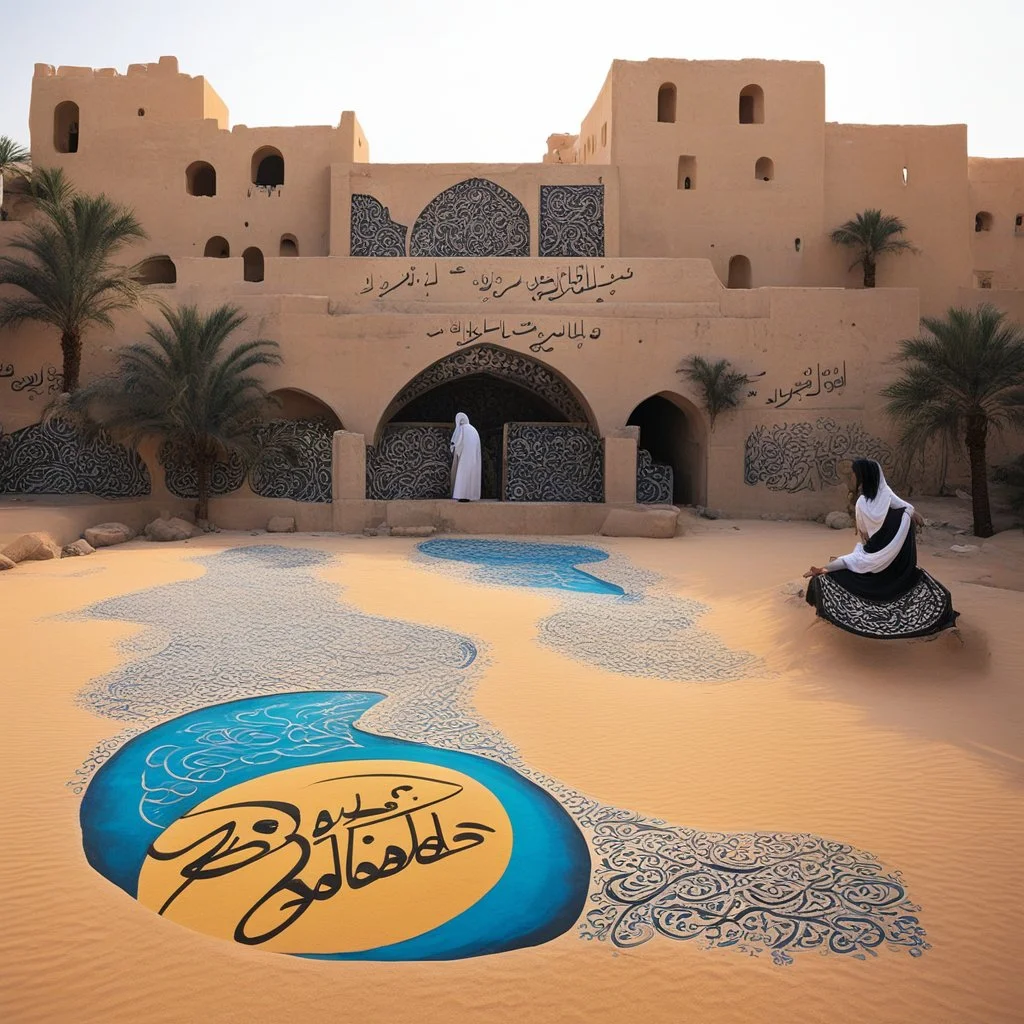 [street art by Yazan Halwani] arabic rock, songs and hard music: In the heart of the night, a melody flows, Maryam sings softly, where the river glows. Ali's ballads rise like the sun's golden hue, Romance in his words, timeless and true. Omer's rhythms dance through the warm desert breeze, Stories of culture, carried with ease. Together they weave a rich, vibrant song, In the language of souls where we all belong.