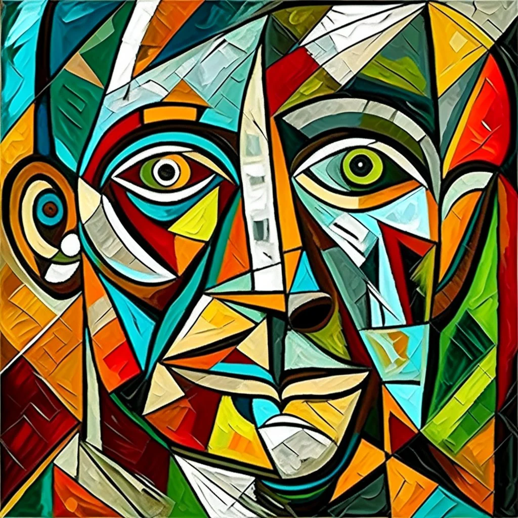 portret of pablo picasso selfportret cubism brown abstract