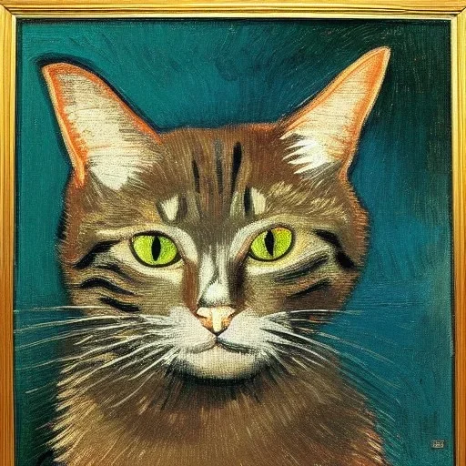 Portrait of a cat by Van Gogh