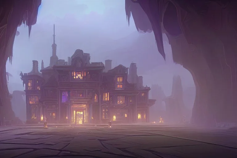 A mansion in an underground cavern city