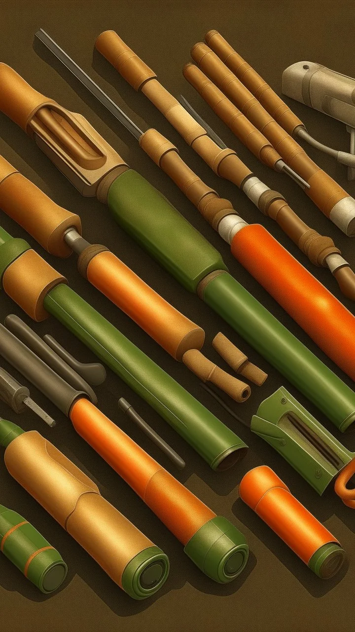 photorealistic, military cybernetics, weapons test, military colors, browns, beige, green, rust