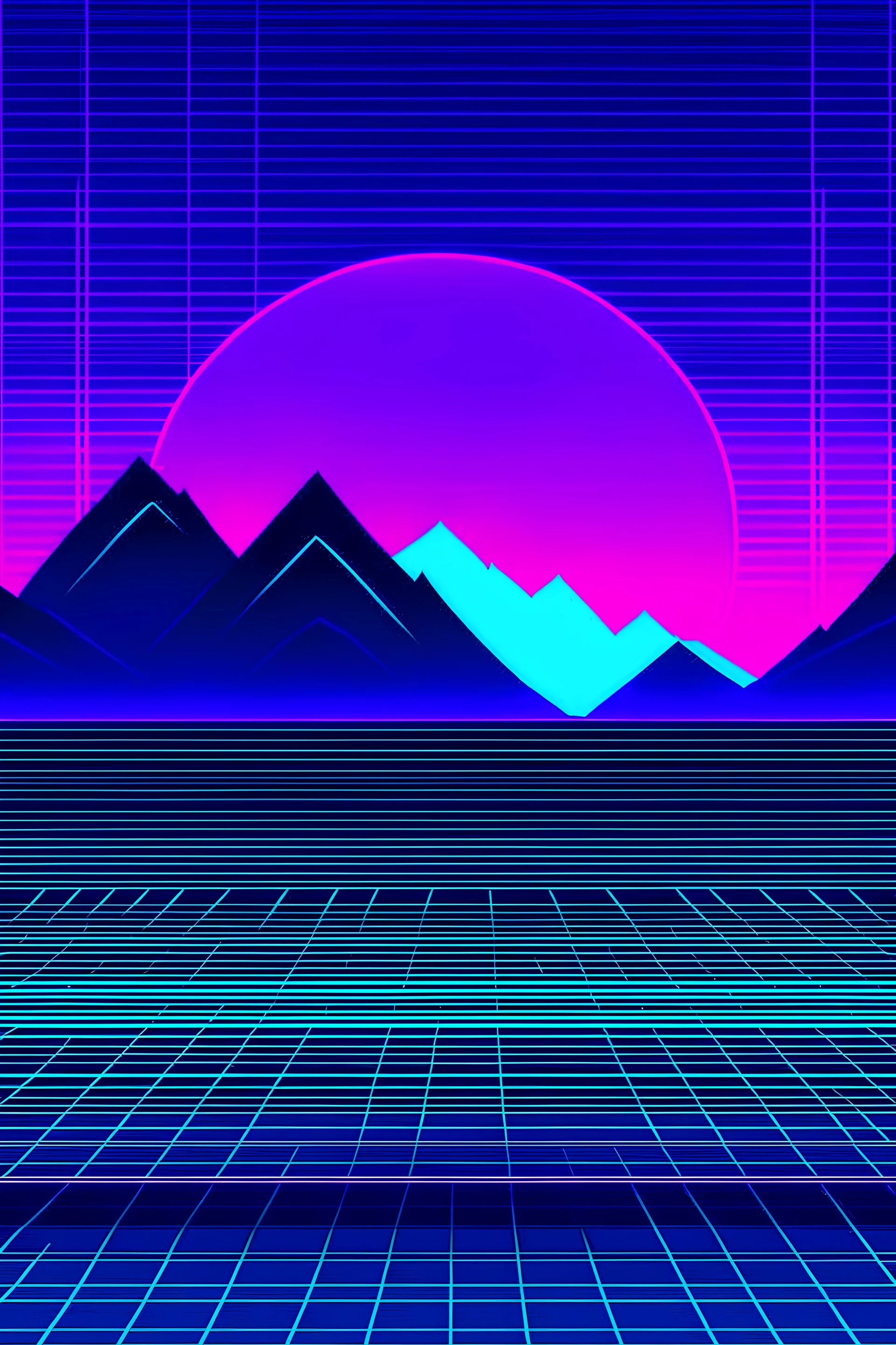 A Vaporwave that uses dark purple and aquamarine colors