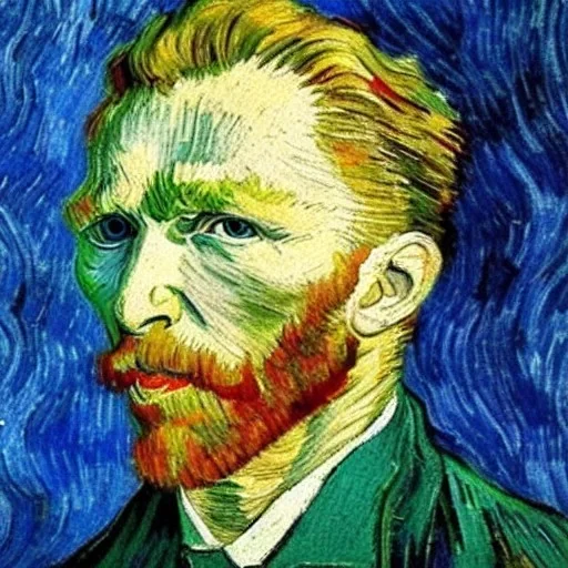 DNA helix portrait by van gogh