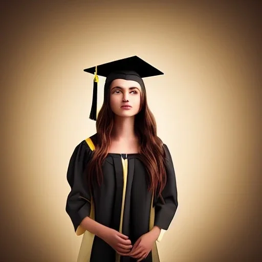 a beautiful young woman who just got congratulated from college wherein a graduation hat , dramatic, dramatic lighting, volumetric lighting, hyperrealism, 8k, high quality, photorealistic, lot of details