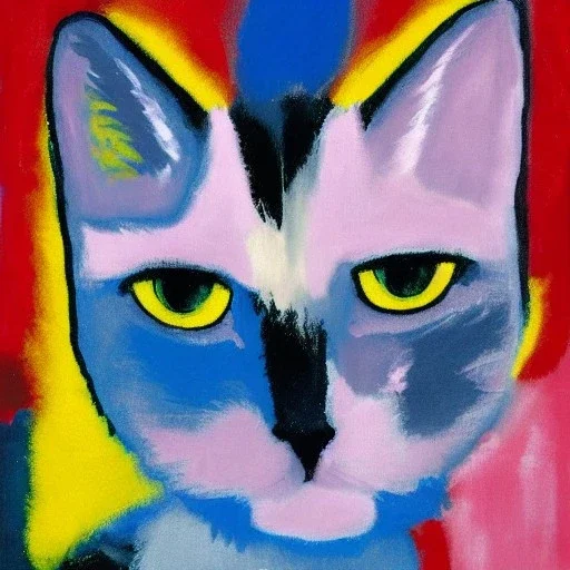 Romanian kitty in the style of mark rothko