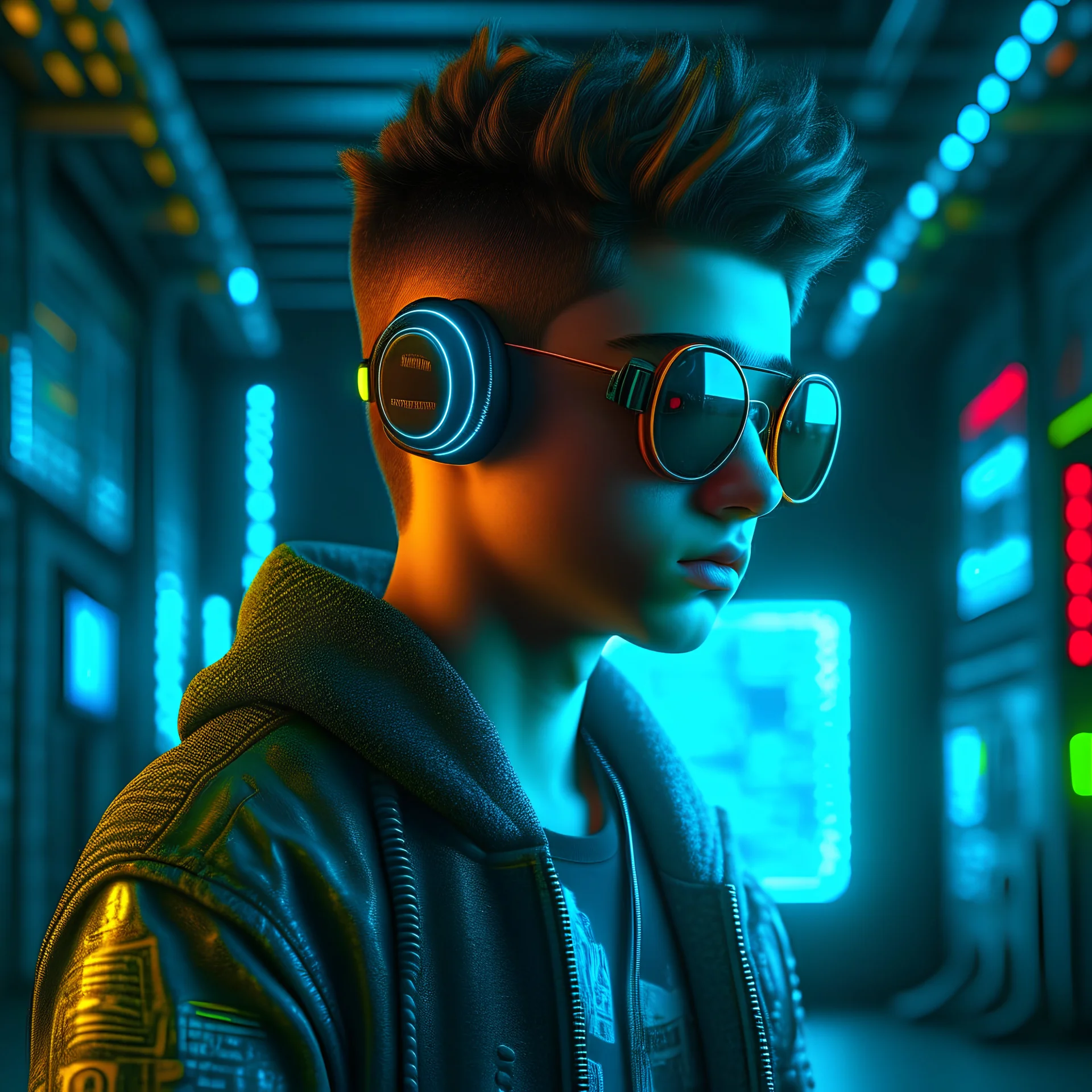 The cyberpunk boy in 3D
