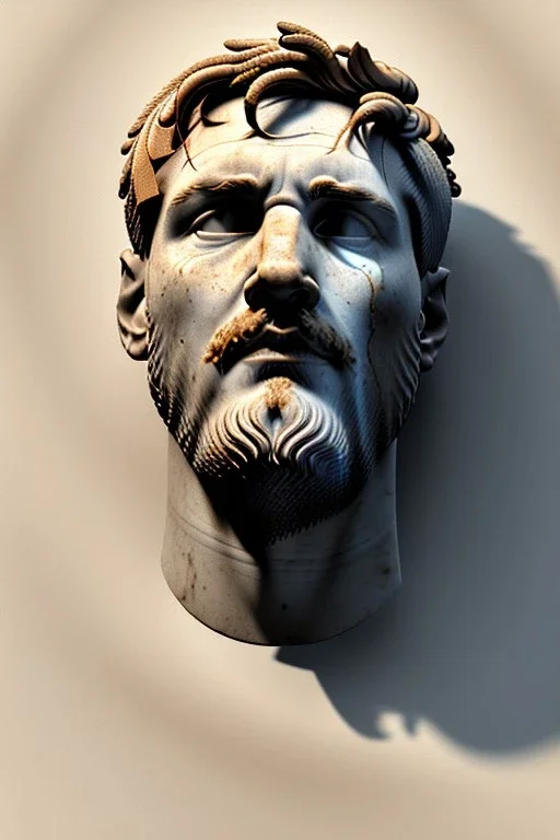 Ultra Realistic image, Roman sculpture bust, clean white marble material, Lionel Messi, gold Laurel leaves wreath, renaissance ornaments, one gold star, blue sky background, waist up portrait, epic, cinematic lighting, god light, 4k resolution, smooth details, ornate details, soft lighting, unreal engine 5, art station, substance 3d, art concept.