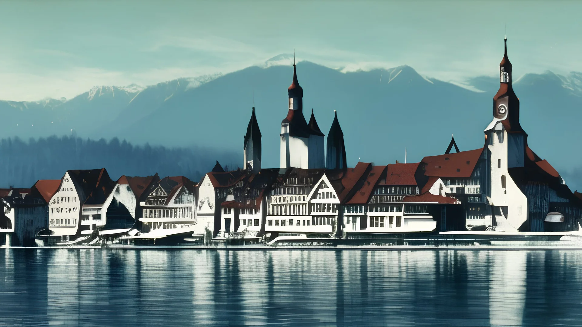 Lake constance frozen year 1963 Überlingen
