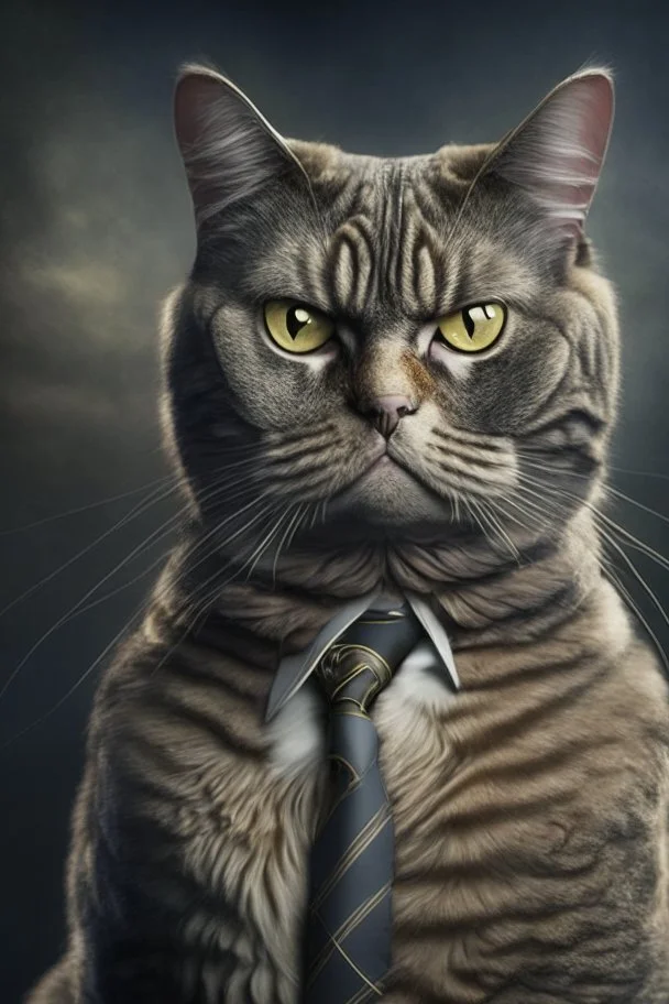 A picture of a serious cat in the form of a senator, a professional, high JPEG image