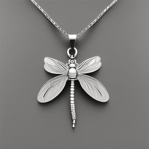 necklace with a simple, elegant design featuring a single, shimmering polyester in dragonfly pendant