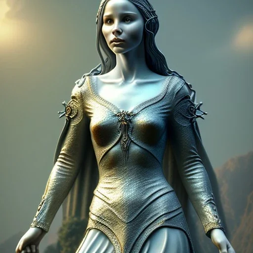 White Statue arwen, full body, Rome sculpture style, full body, fresco background, hyper realistic, 8k,