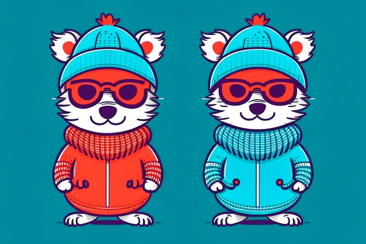 cool fun winter winter wear design party animal theme simple 3 colours design