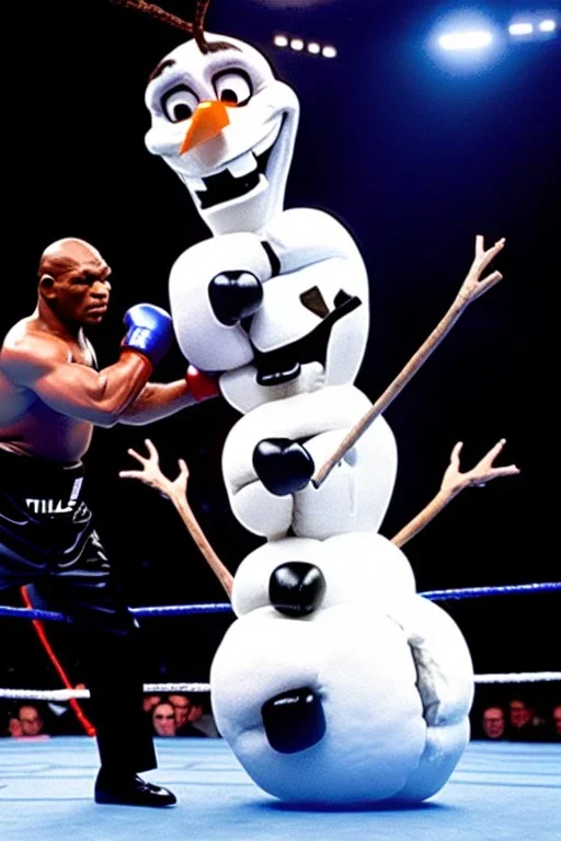 Olaf fighting Mike Tyson high quality